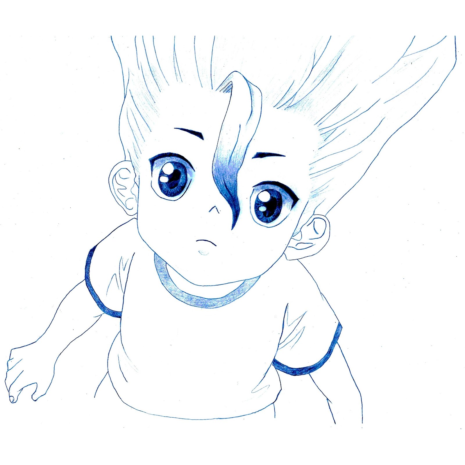 Colored pencil sketch of a baby's portrait